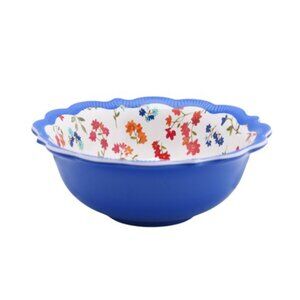 Lot of 3 Pioneer Woman Melamine Dip Bowl  Vintage Ditsy Cobalt Blue 5.35in 11oz